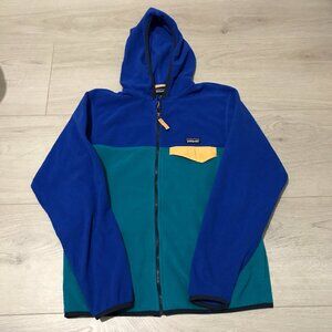 SIZE XL Kids Patagonia Micro D Snap-T Fleece Jacket 65465 Belay Blue Teal Hood